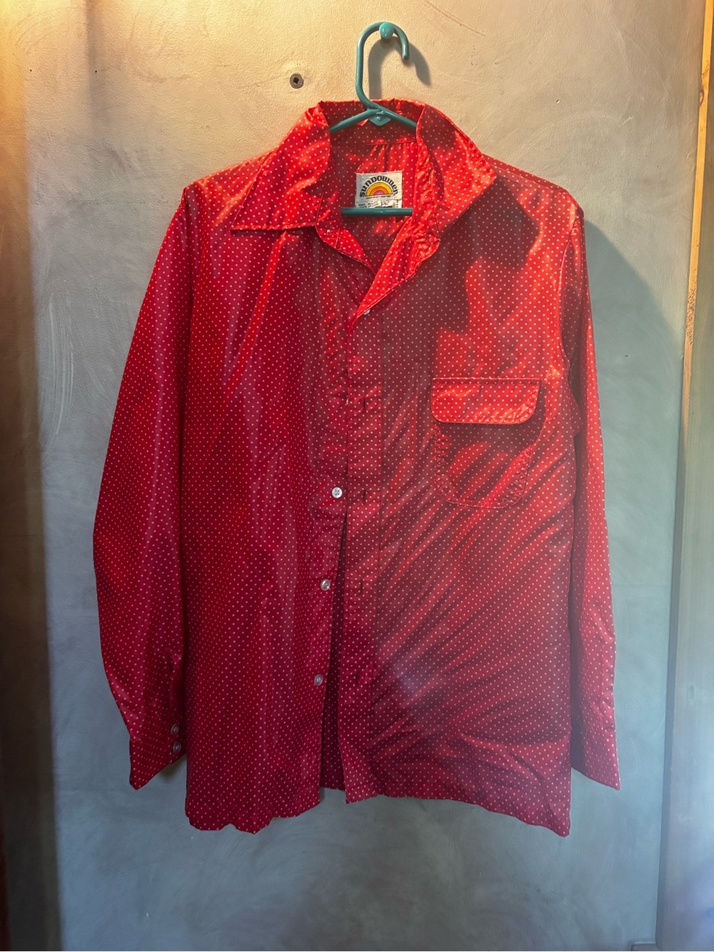 Red Polka Dot Button-Up Shirt Jacket - SunDowner